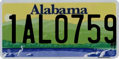AL license plate 1AL0759