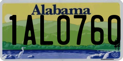 AL license plate 1AL0760