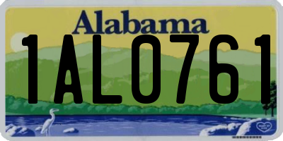 AL license plate 1AL0761