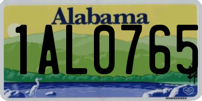 AL license plate 1AL0765