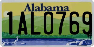 AL license plate 1AL0769