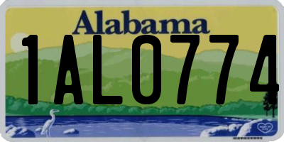 AL license plate 1AL0774