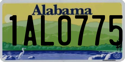 AL license plate 1AL0775