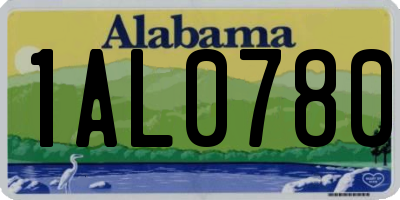 AL license plate 1AL0780