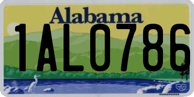 AL license plate 1AL0786