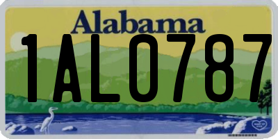 AL license plate 1AL0787