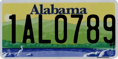 AL license plate 1AL0789