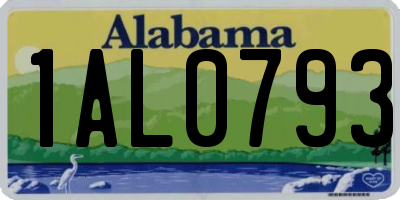 AL license plate 1AL0793