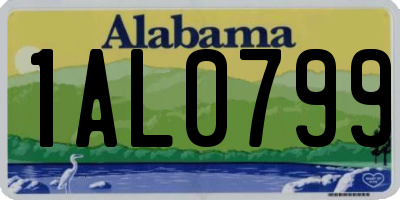 AL license plate 1AL0799