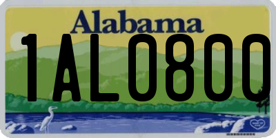 AL license plate 1AL0800