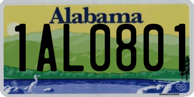 AL license plate 1AL0801