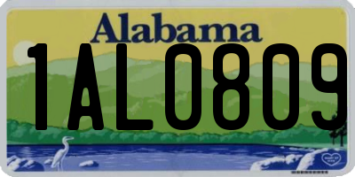 AL license plate 1AL0809