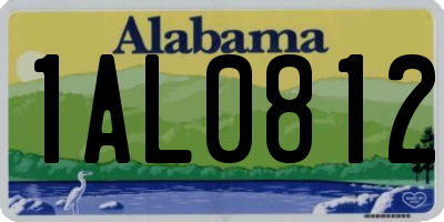 AL license plate 1AL0812