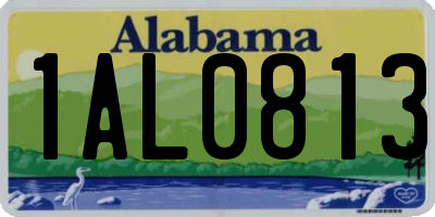 AL license plate 1AL0813