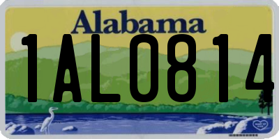 AL license plate 1AL0814