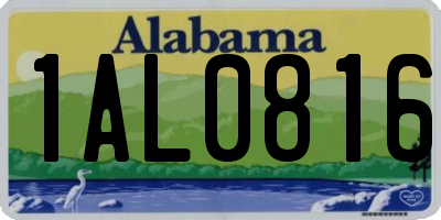 AL license plate 1AL0816