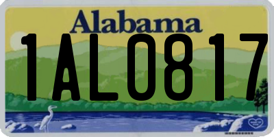AL license plate 1AL0817
