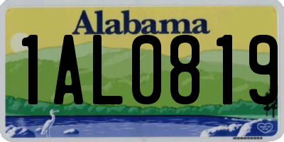 AL license plate 1AL0819