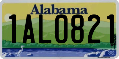 AL license plate 1AL0821