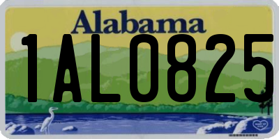 AL license plate 1AL0825