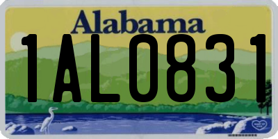 AL license plate 1AL0831