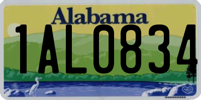 AL license plate 1AL0834