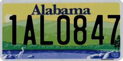 AL license plate 1AL0847