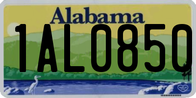 AL license plate 1AL0850