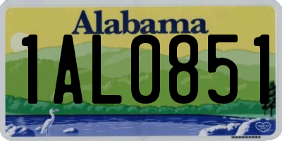 AL license plate 1AL0851