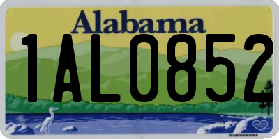 AL license plate 1AL0852