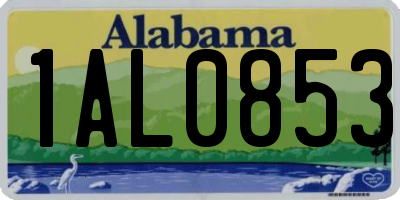 AL license plate 1AL0853