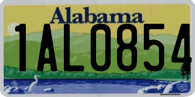 AL license plate 1AL0854