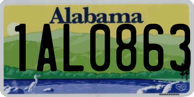 AL license plate 1AL0863