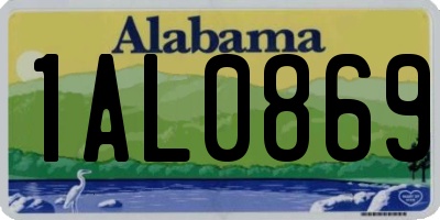 AL license plate 1AL0869