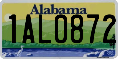 AL license plate 1AL0872