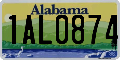 AL license plate 1AL0874