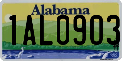 AL license plate 1AL0903