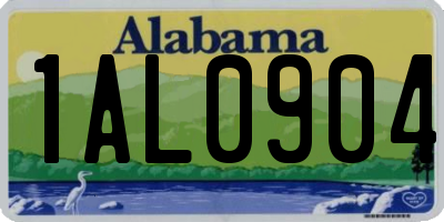 AL license plate 1AL0904