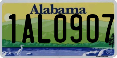 AL license plate 1AL0907