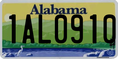 AL license plate 1AL0910