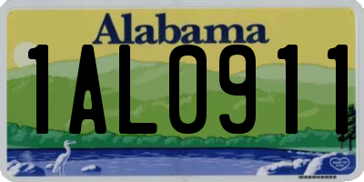 AL license plate 1AL0911
