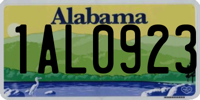 AL license plate 1AL0923