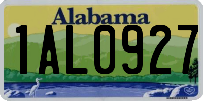 AL license plate 1AL0927