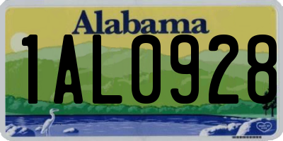 AL license plate 1AL0928