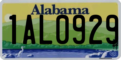 AL license plate 1AL0929