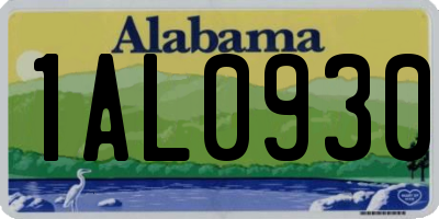 AL license plate 1AL0930