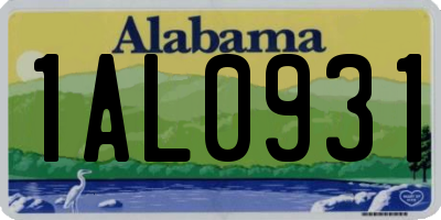AL license plate 1AL0931