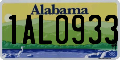 AL license plate 1AL0933