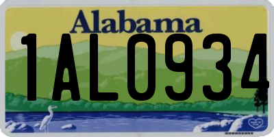 AL license plate 1AL0934