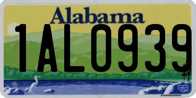 AL license plate 1AL0939